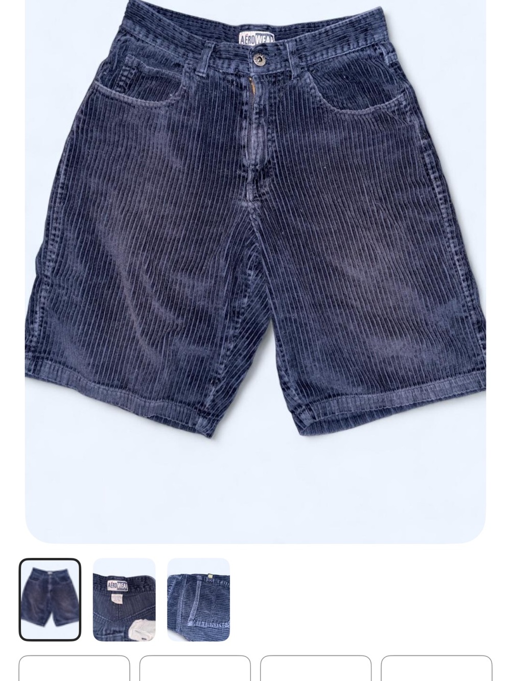 9os unisex Navy Corduroy Shorts
